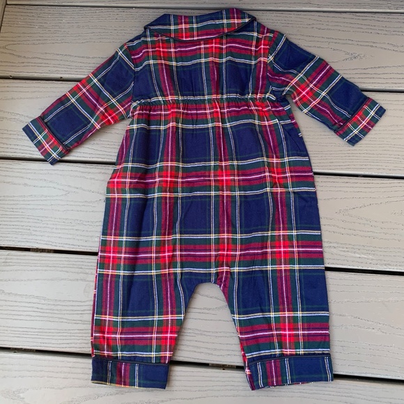 Petite Plume Windsor Tartan Flannel One-Piece Pajamas - Picture 6 of 8